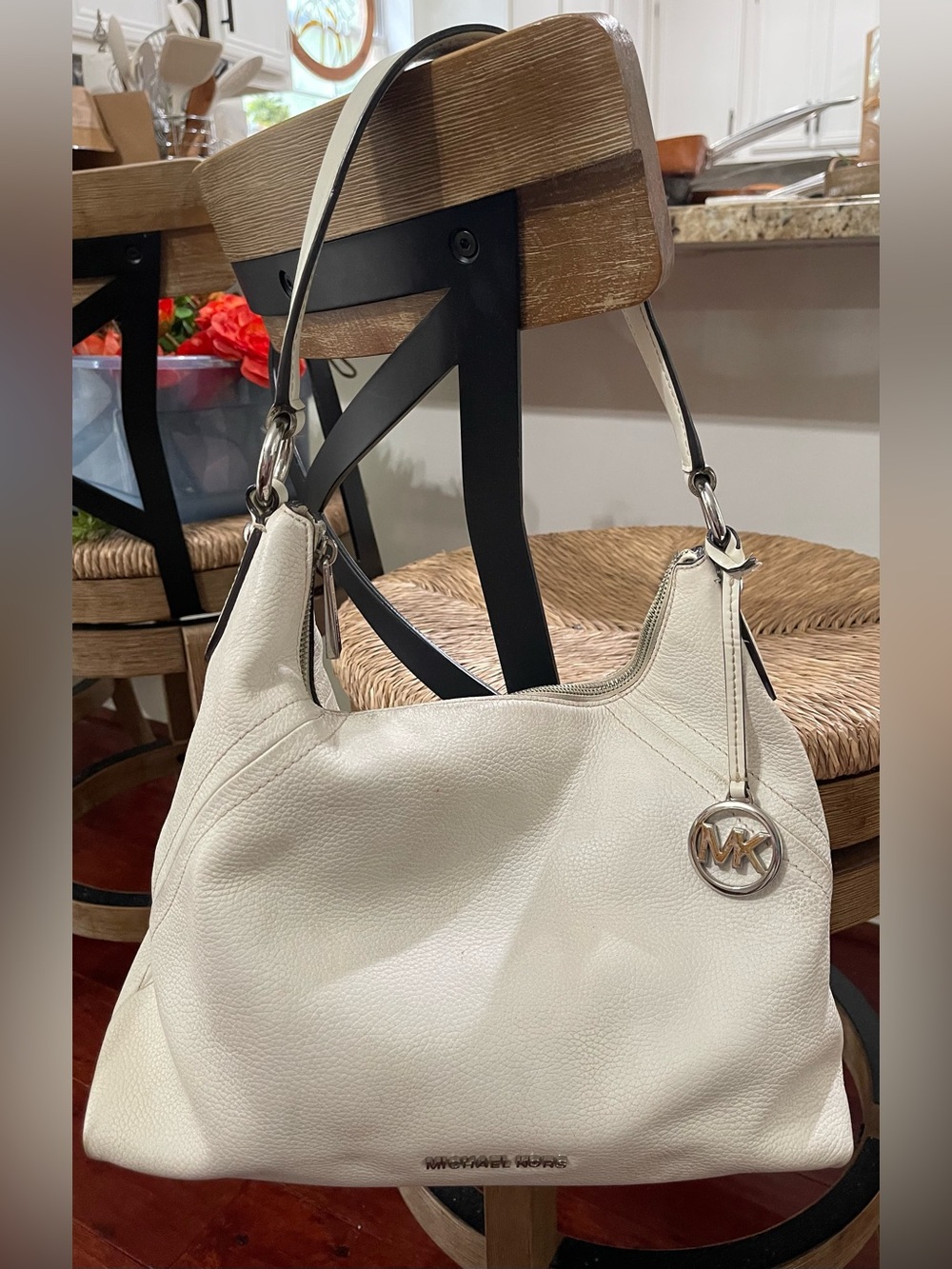 Michael Kors Winter White Leather Shoulder Bag